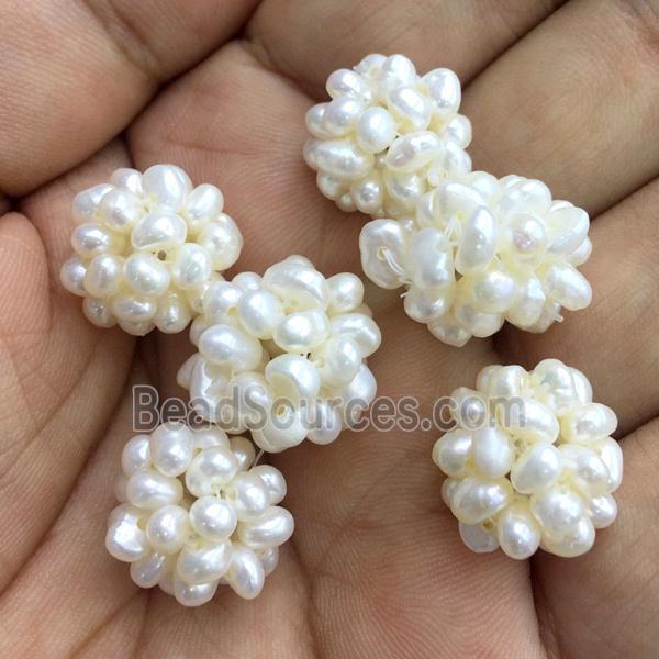 Natural Pearl cluster beads ball white