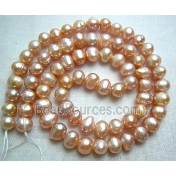 15.5 inches string of freshwater pearl beads, lt.purple, potato