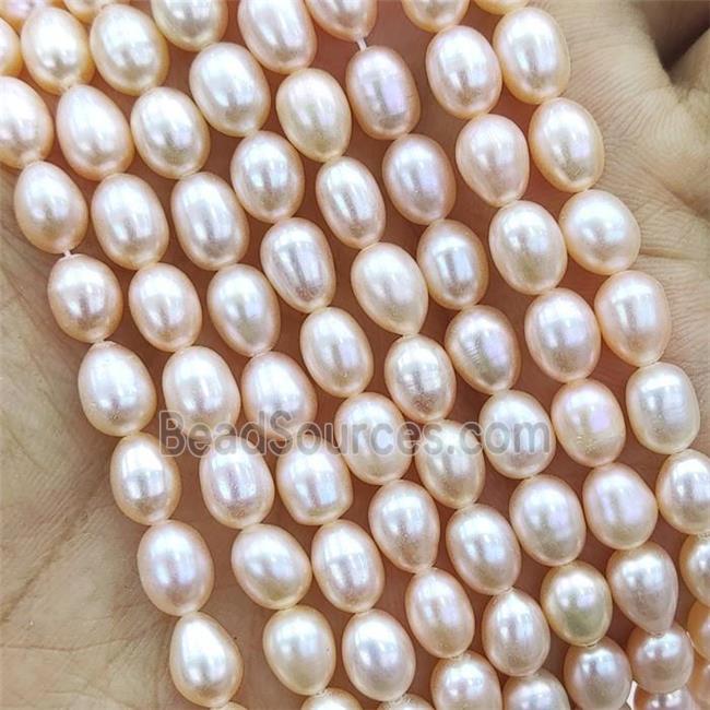 Pink Waterfresh Pearl Rice Beads A-Grade