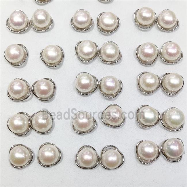 925 Sterling Silver Stud Earring With White Pearl