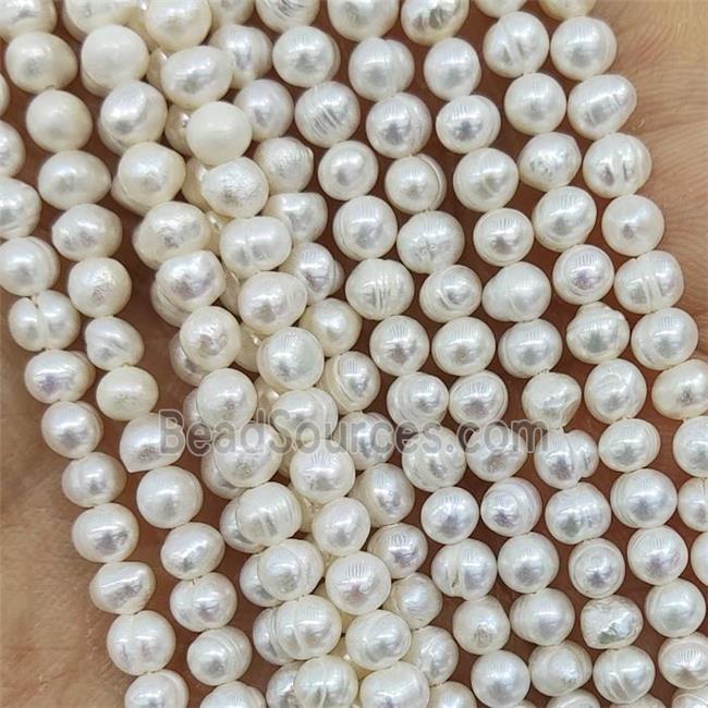 White Freshwater Pearl Beads Potato B-Grade