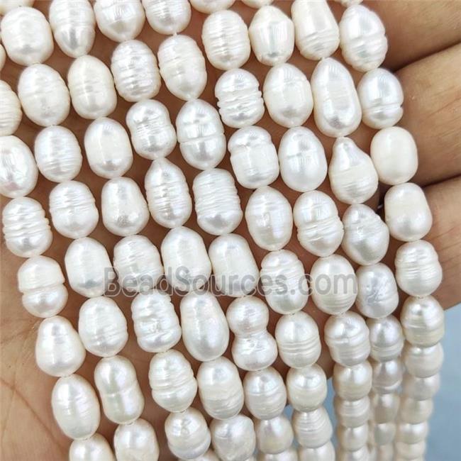 White Pearl Rice Beads B-Grade