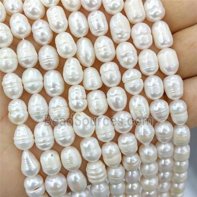 White Pearl Rice Beads B-Grade