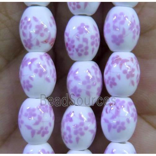 Porcelain barrel beads