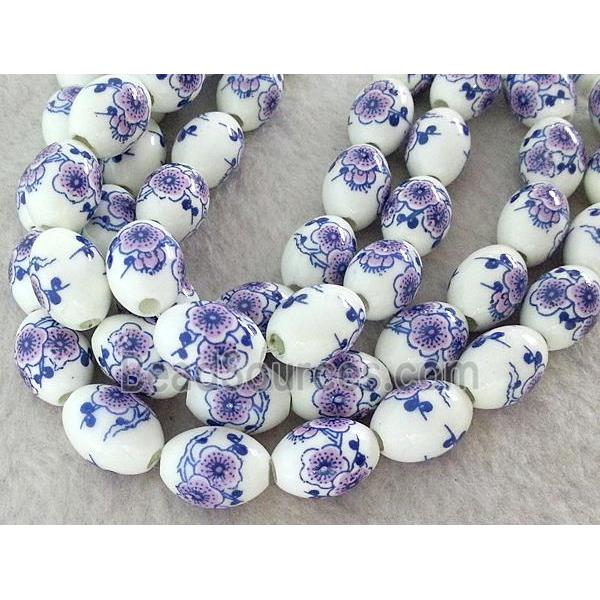 Porcelain barrel beads