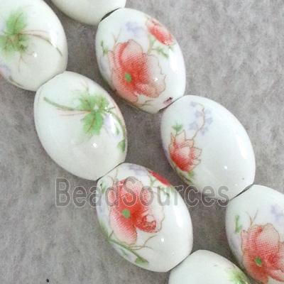 Porcelain barrel beads