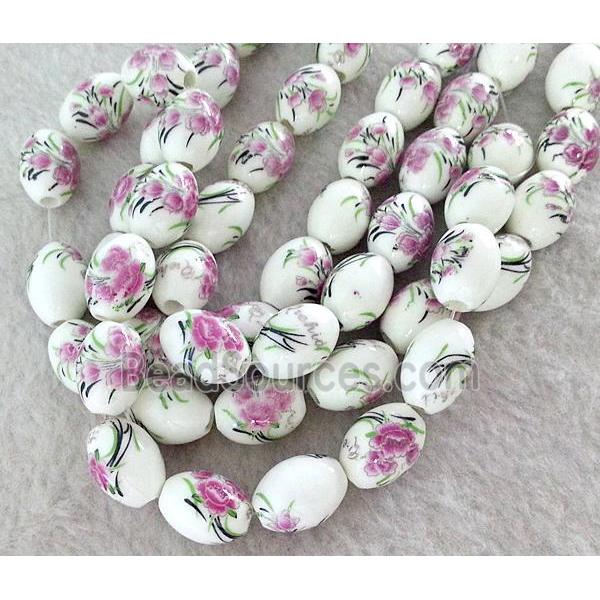 Porcelain barrel beads