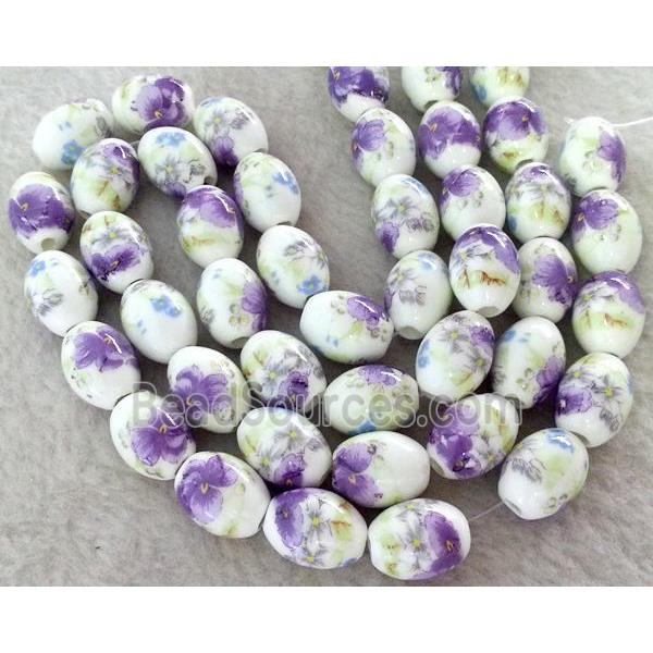 Porcelain barrel beads