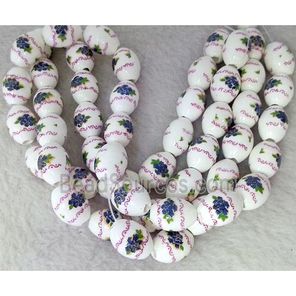 Porcelain barrel beads