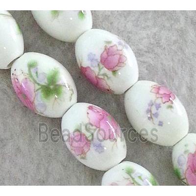 Porcelain barrel beads