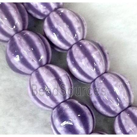 Porcelain pumpkin beads, purple