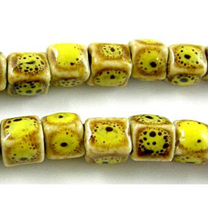 Oriental Porcelain Cube Beads