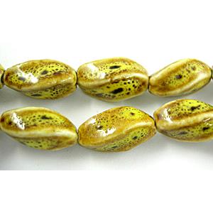 Oriental Porcelain Twist Rice Beads