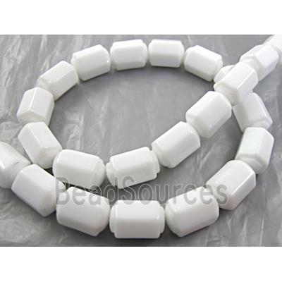 White Porcelain Beads, faceted