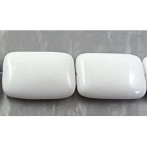 White Porcelain Beads, rectangle