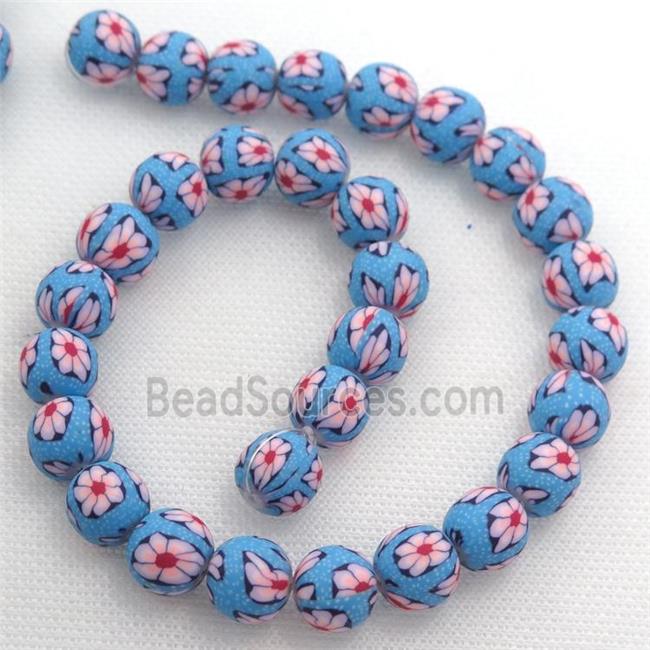 blue Polymer Clay Fimo Beads