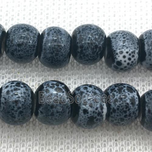 round black Porcelain beads