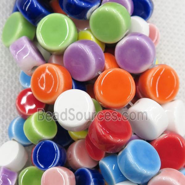 Oriental Porcelain coin beads, enamel, mixed color