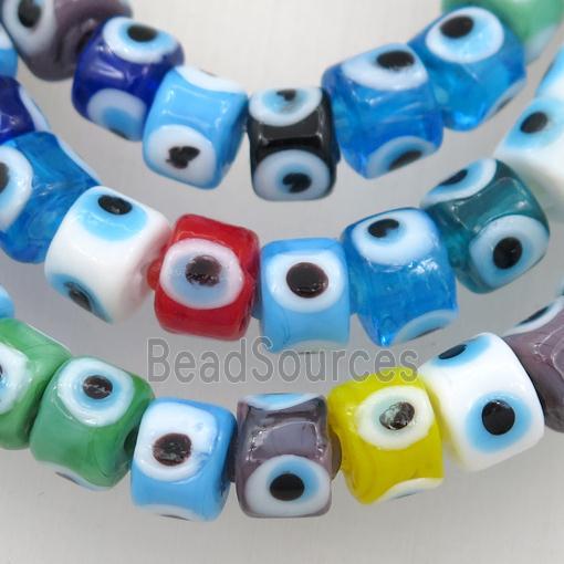 handmade Lampwork Glass Beads with evil eye, rondelle, mix color