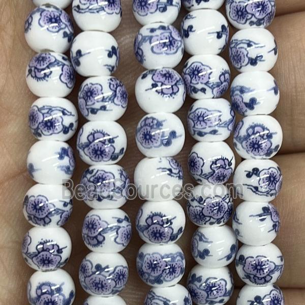 Porcelain beads, round