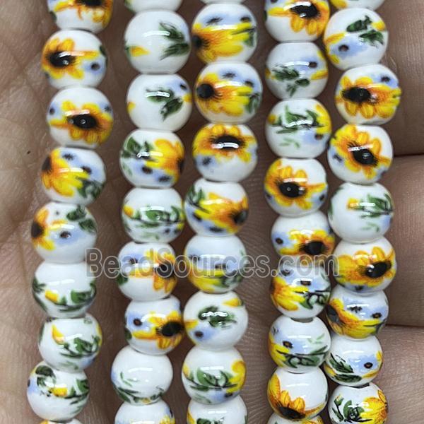 Porcelain beads, round