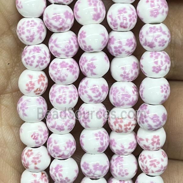 Porcelain beads, round