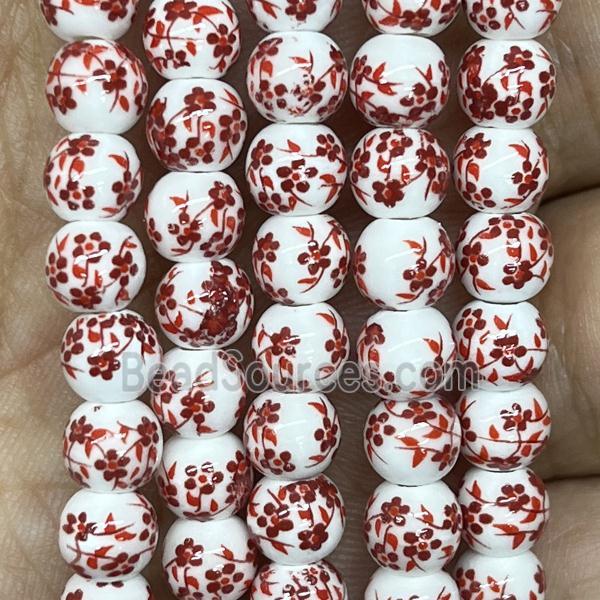 Porcelain beads, round