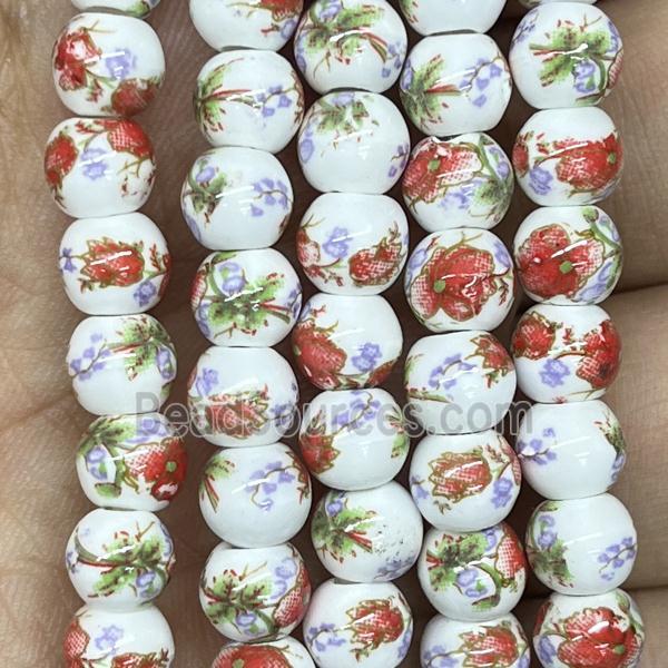 Porcelain beads, round