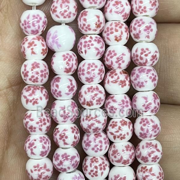 Porcelain beads, round