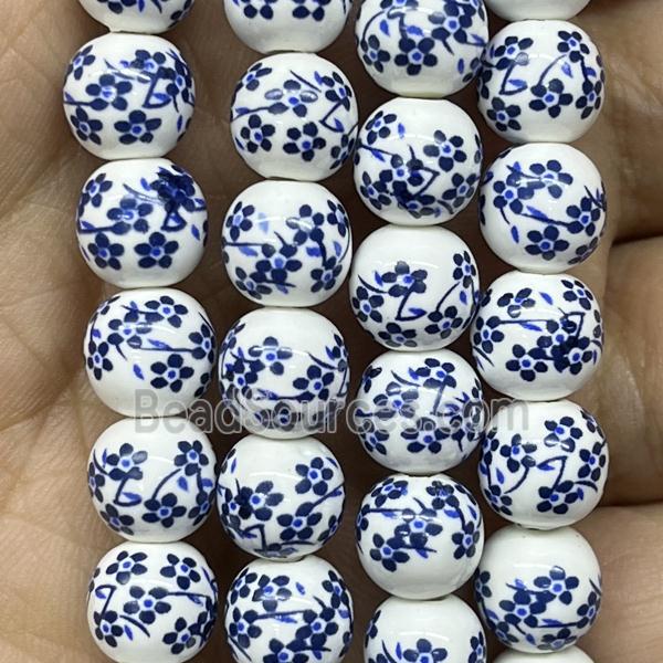 Porcelain beads, round