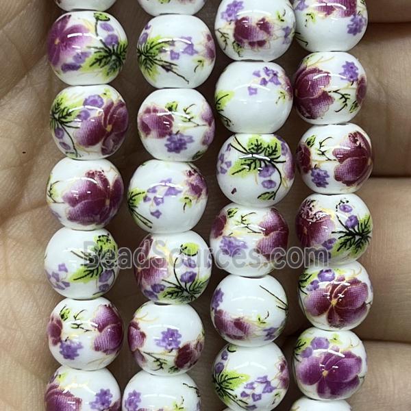 Porcelain beads, round