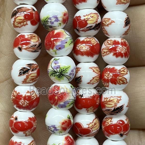 Porcelain beads, round