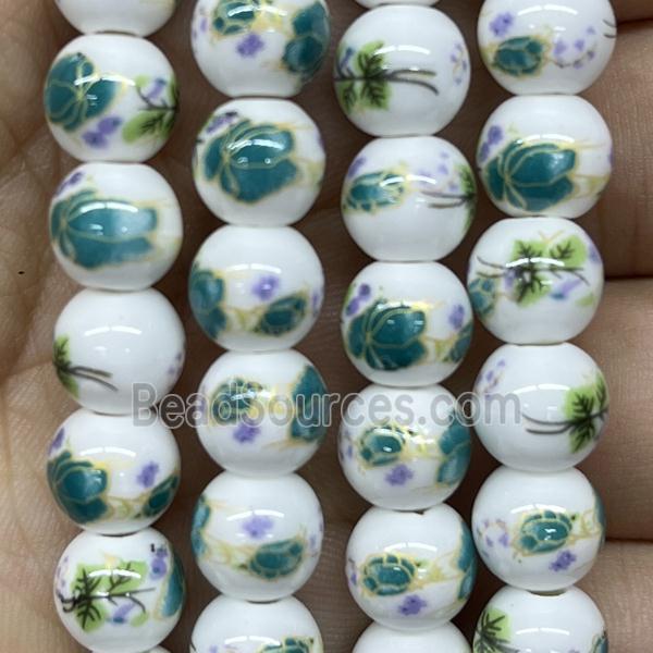 Porcelain beads, round