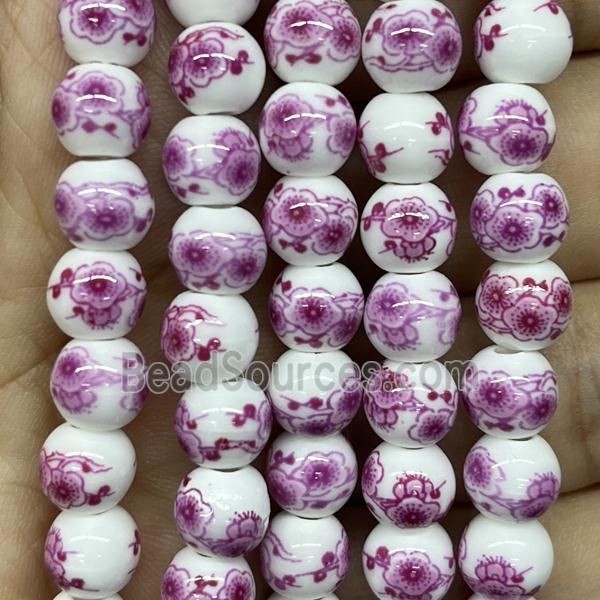 Porcelain beads, round