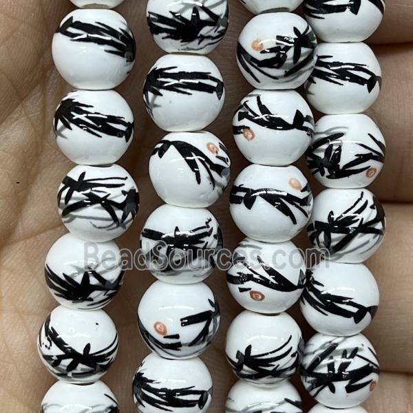 Porcelain beads, round