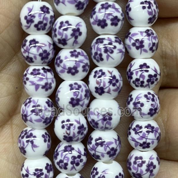 Porcelain beads, round