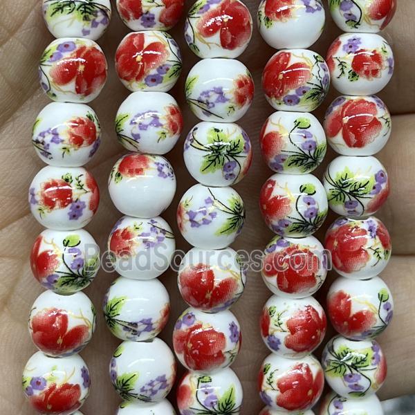 Porcelain beads, round