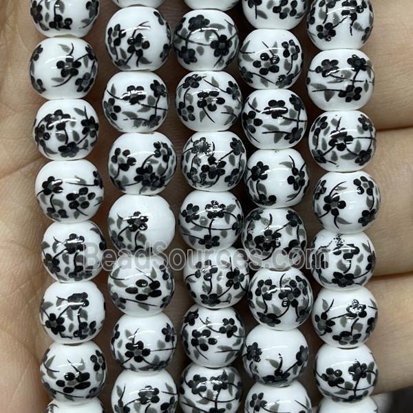 Porcelain beads, round