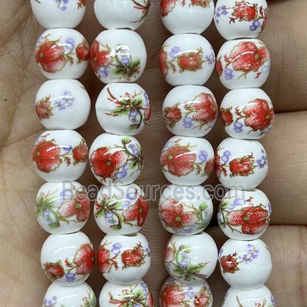 Porcelain beads, round