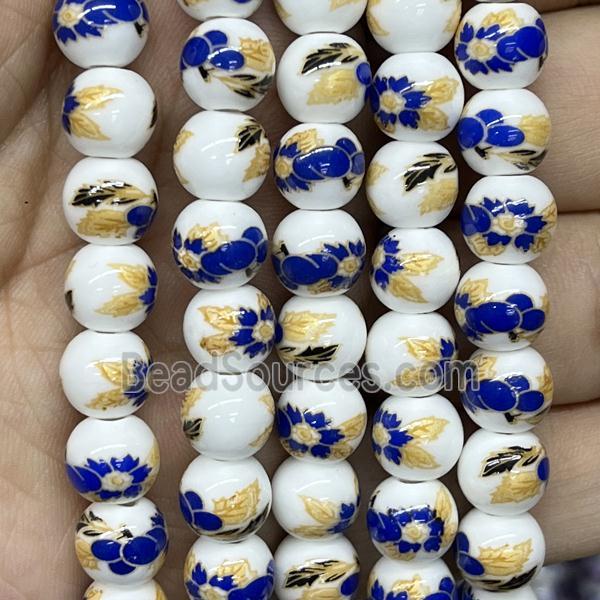 Porcelain beads, round