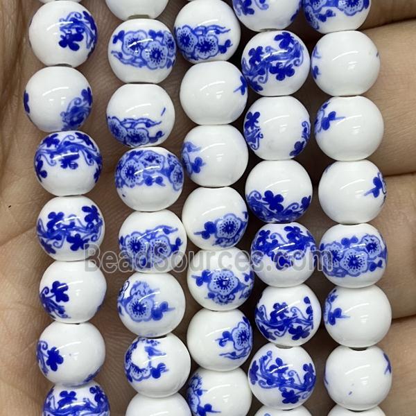 Porcelain beads, round