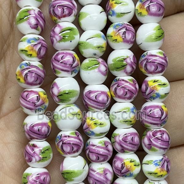 Porcelain beads, round