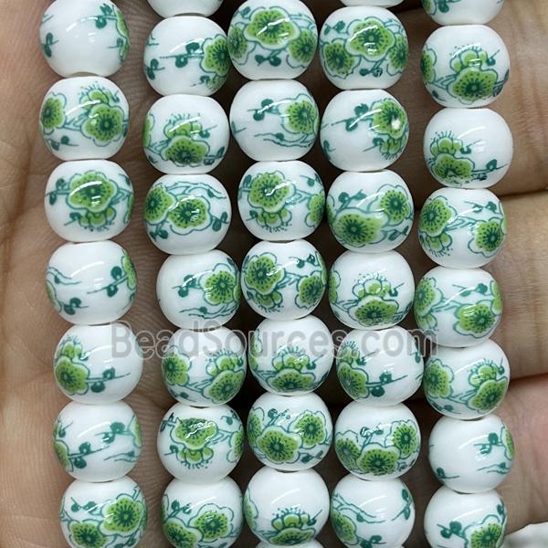 Porcelain beads, round