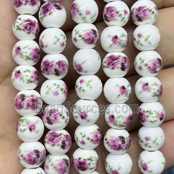 Porcelain beads, round