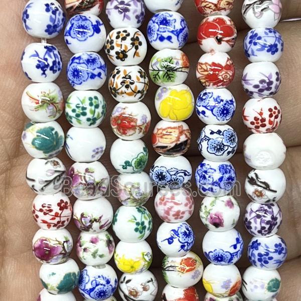 Porcelain beads, round