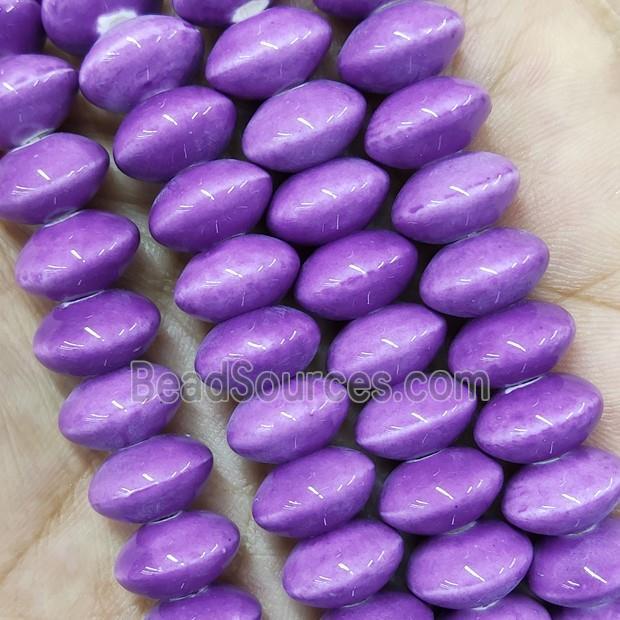 Purple Lampwork Glass Bicone Beads