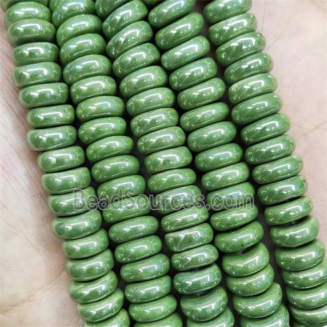 Green Porcelain Heishi Beads Ceramic Spacers