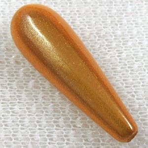 Miracle Beads, plastic, teardrop, golden