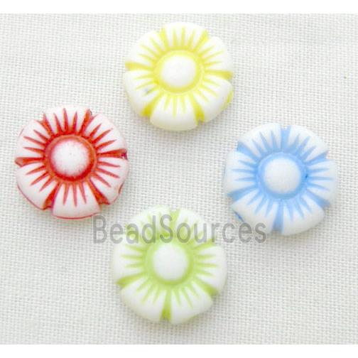 colorful Plastic Beads, mixed, flower