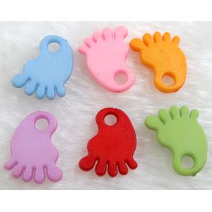 Colorful Plastic Foot Pendant Beads,Mix color